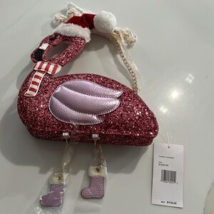 Betsey Johnson Christmas Flamingo Crossbody Bag